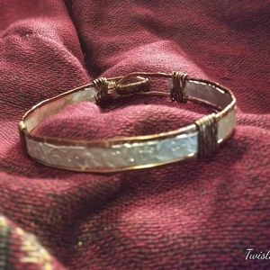 Handcrafted Aluminum and Antiqued Copper bangle